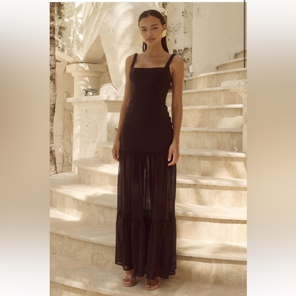 RUNAWAY THE LABEL TAHLIA MAXI DRESS - BLACK - Picture 4 of 5